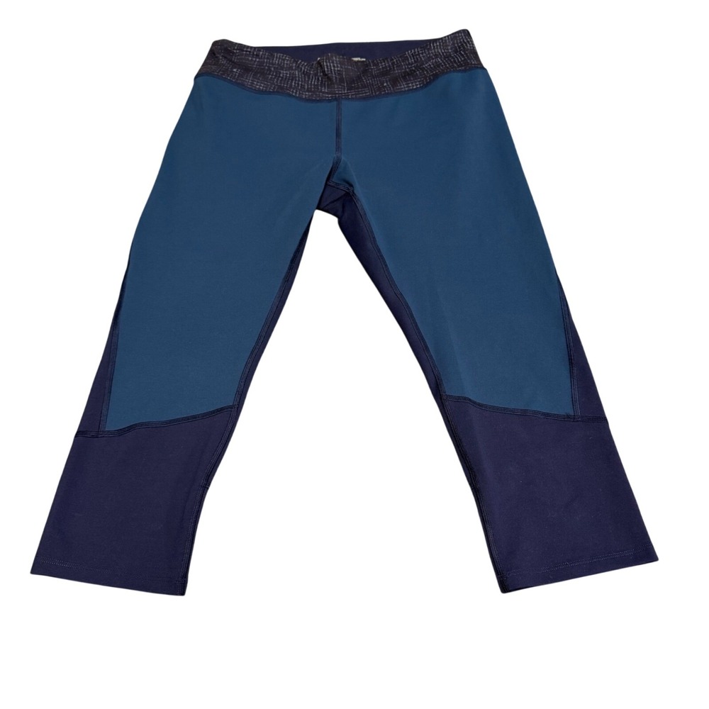 REI Co-op Womens Blue Cropped Leggings Size L‎ 127394 Hiking Outdoors Activewear